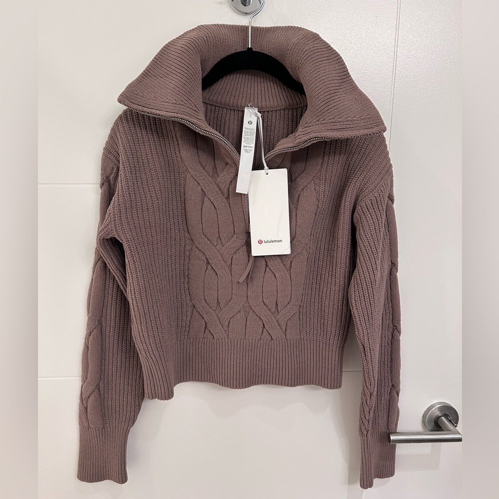 Lululemon Cable Knit Oversized Half Zip Size Small NWT